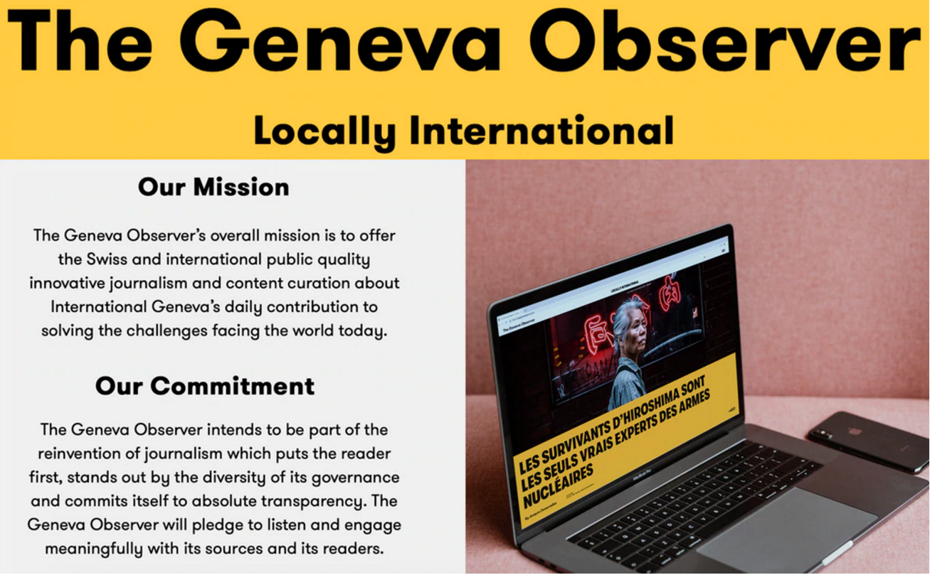 Qu’est le Geneva Observer? C’est un projet de plateforme journalistique ...