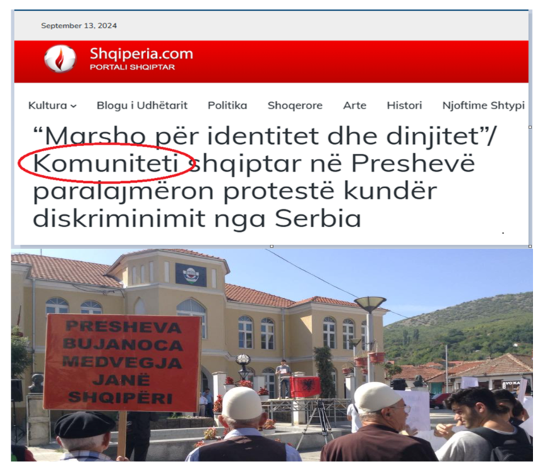 SKANDALOZE: Si Serbia, ashtu Shqipëria, shqiptaret e Preshevës i quajnë «komunitet» (?!) që ne fakt janë komb! Serbet në Lugine janë komunitet të ardhur nga karpatet ruse, të cilën e dëshmojnë vetë historianët serbë! SKANDALOZE: Si Serbia, ashtu Shqipëria, shqiptaret e Preshevës i quajnë «komunitet» (?!) që ne fakt janë komb! Serbet në Lugine janë komunitet të ardhur nga karpatet ruse, të cilën e dëshmojnë vetë historianët serbë!